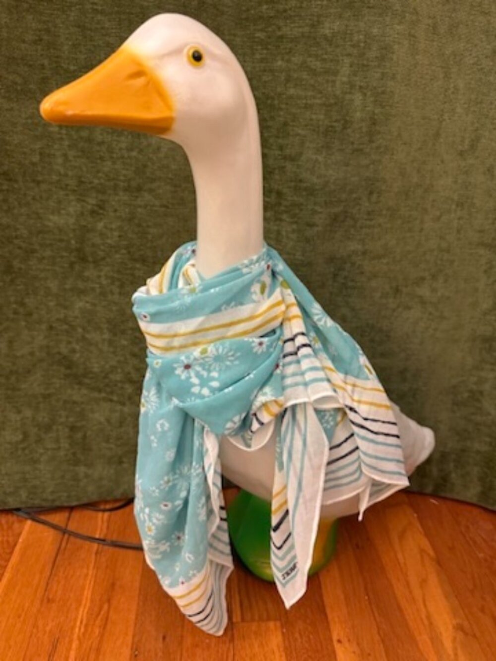 Jason Wu for Target Floral Scarf Aqua Blue Striped Lightweight Square Scarf